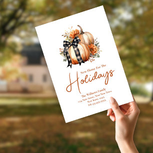 Fall Change of Address New Home for the Holidays Postcard