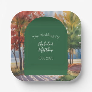 Fall Changing of the Leaves Wedding Paper Plate