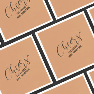 Fall Cheers Future Mrs Orange Bridal Shower Brunch Napkin