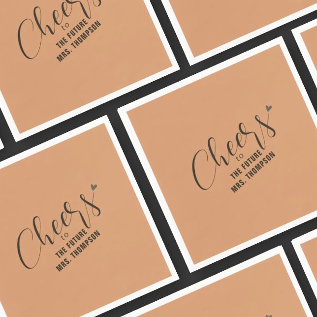 Fall Cheers Future Mrs Orange Bridal Shower Brunch Napkin (Creator Uploaded)