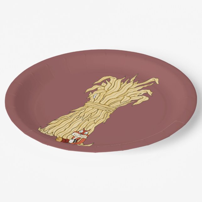 Fall Chipmunk And Haystack Paper Plate (Angled)