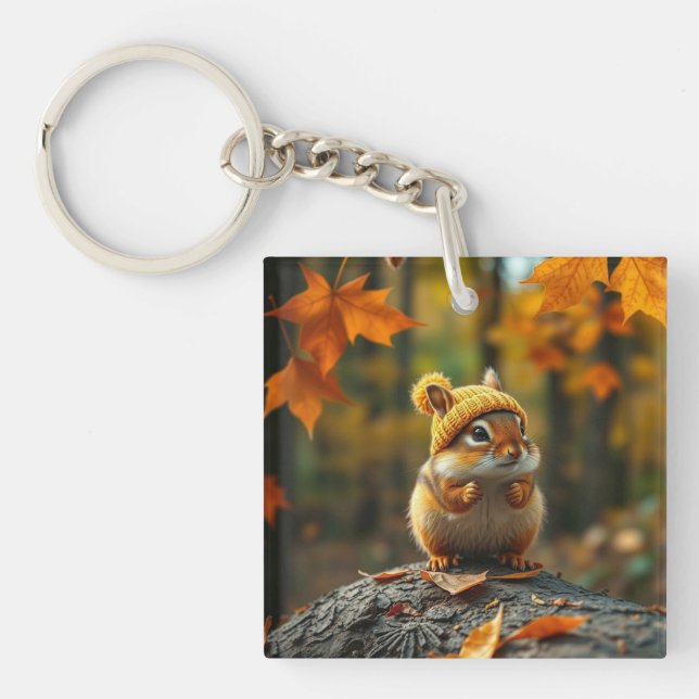 Fall Chipmunk Keychain (Front)