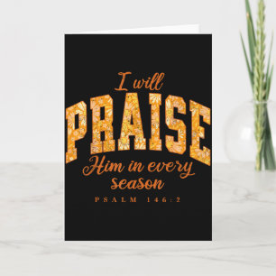 Fall Christian Praise Him Jesus Thanksgiving Bible Card
