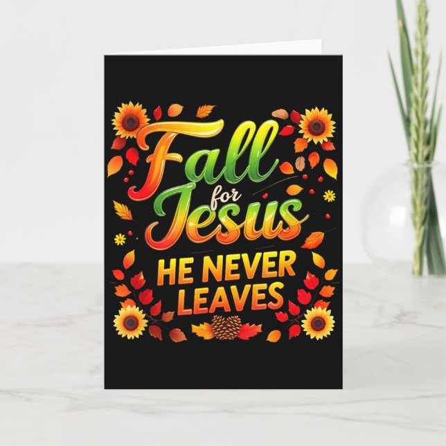 Fall Christian Thanksgiving Autumn Jesus My Favour Card (Front)