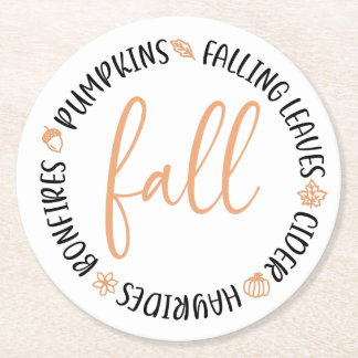 Fall Circle Round Paper Coaster