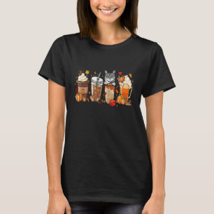 Fall Coffee American Shorthair Cat Halloween outfi T-Shirt