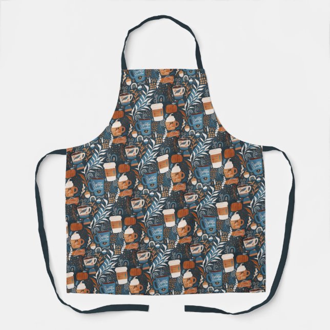 Fall Coffee Kitchen Apron (Front)