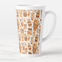Fall Coffee Latte Pumpkin Pattern