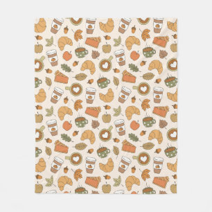 Fall Coffee Lover Pumpkin Spice Autumn Bookish Fleece Blanket