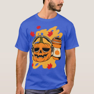 Fall Coffee Music Lover Pumpkin Latte Drink4 T-Shirt