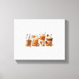 Fall Coffee Pumpkin Canvas Print