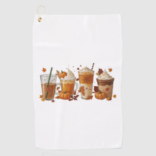 Fall Coffee Pumpkin Golf Towel