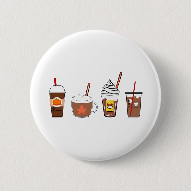 fall coffee pumpkin spice autumn 6 cm round badge (Front)