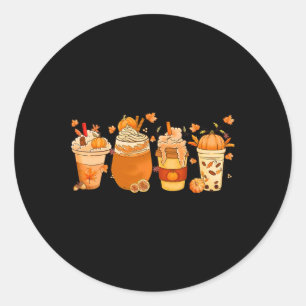Fall Coffee Pumpkin Spice Latte Drinks Autumn Than Classic Round Sticker