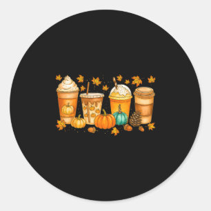 Fall Coffee Pumpkin Spice Latte Drinks Autumn Than Classic Round Sticker