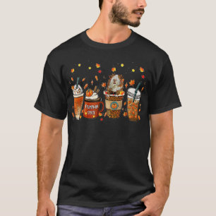 Fall Coffee Pumpkin Spice Latte Iced Autumn Guinea T-Shirt