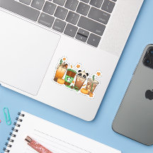 Fall coffee themed Sticker Design 