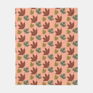 Fall Cold Weather Leaves Pattern Fleece Blanket