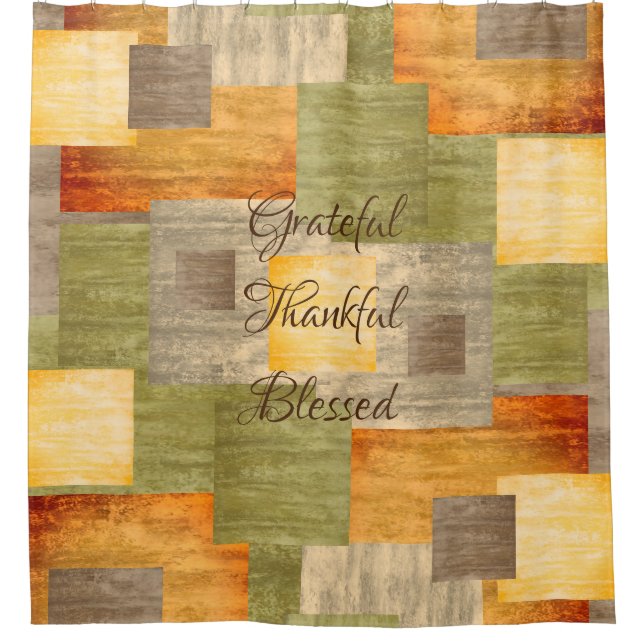 Fall Color Blocks Shower Curtain (Front)