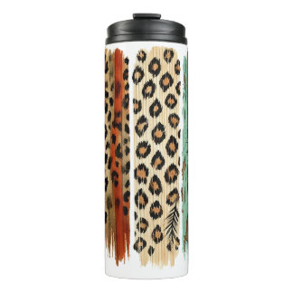 FALL COLORED AUTUMN BRUSH STROKE SCENES THERMAL TUMBLER