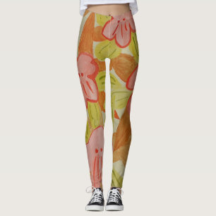 Fall Colored Flowers Leggings