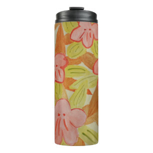Fall Colored Flowers Thermal Tumbler