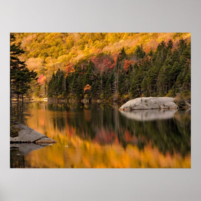 Fall Colors Reflected on Beaver Pond Poster (Front)