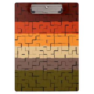 Fall Colour Abstract Stripes Clipboard