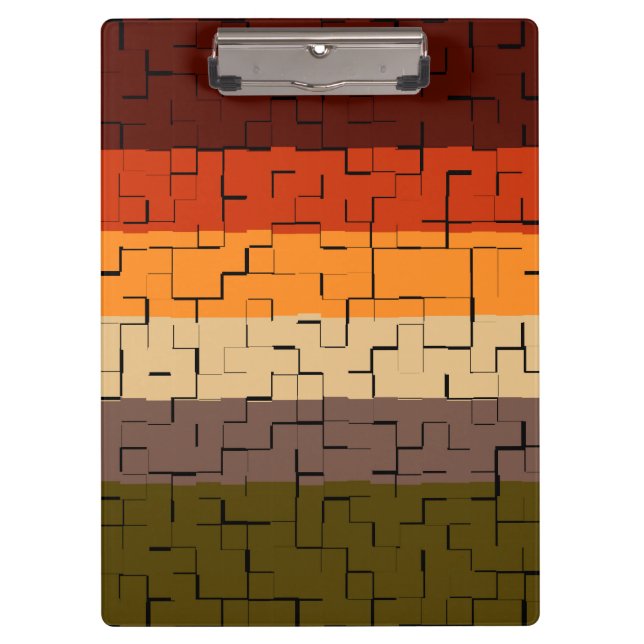Fall Colour Abstract Stripes Clipboard (Front)