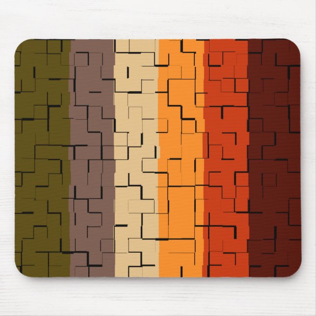 Fall Colour Abstract Stripes Mouse Pad (Front)