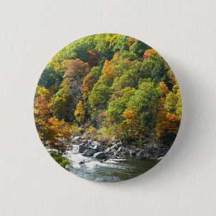 Fall Colour at Ohiopyle State Park 6 Cm Round Badge
