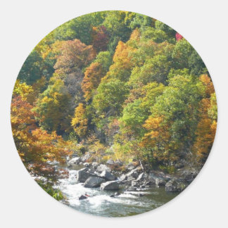 Fall Colour at Ohiopyle State Park Classic Round Sticker