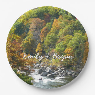 Fall Colour at Ohiopyle State Park Paper Plate