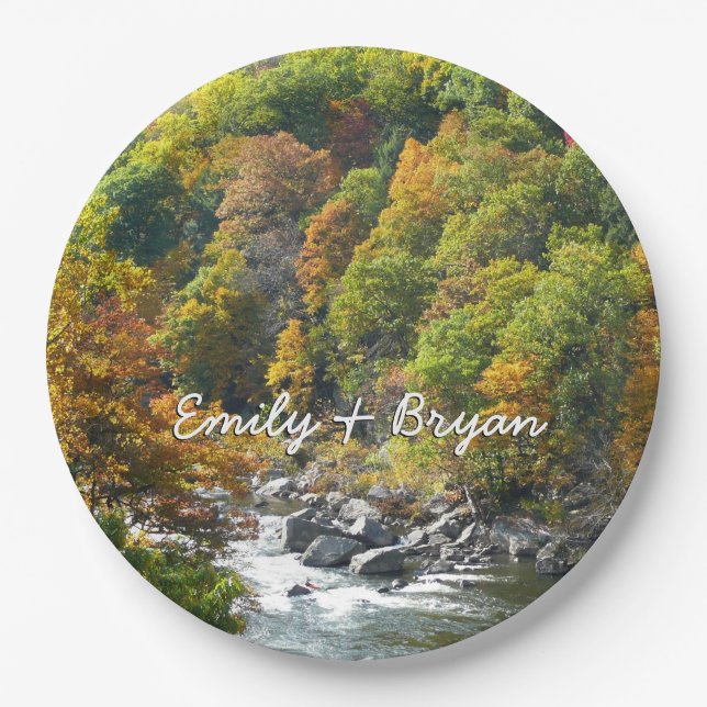 Fall Colour at Ohiopyle State Park Paper Plate (Front)