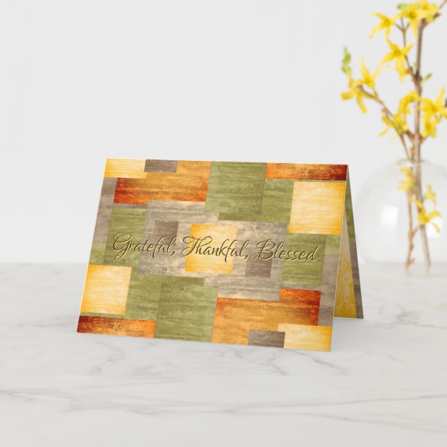 Fall Colour Blocks Card (Yellow Flower)