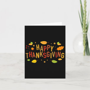 Fall Colour Cute Adorable Happy Thanksgiving Desig Card