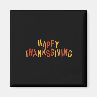 Fall Colour Cute Adorable Happy Thanksgiving Desig Magnet