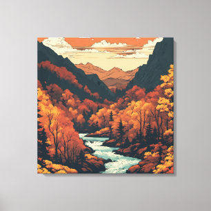 Fall Colour on the Colorado River Graphic Art Canvas Print