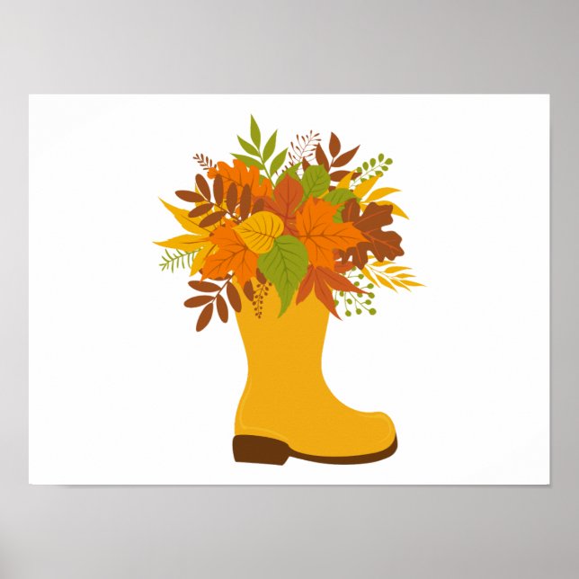 Fall colour Plants in Boots Poster (Front)