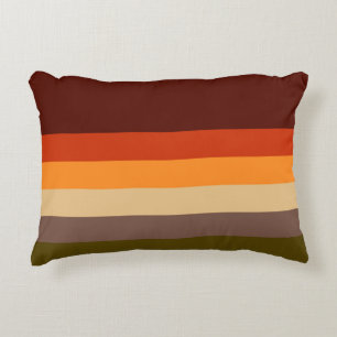 Fall Colour Stripes and Dots Decorative Cushion