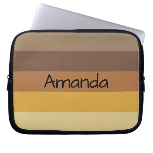 Fall Colour Stripes - Personalizable Laptop Sleeve
