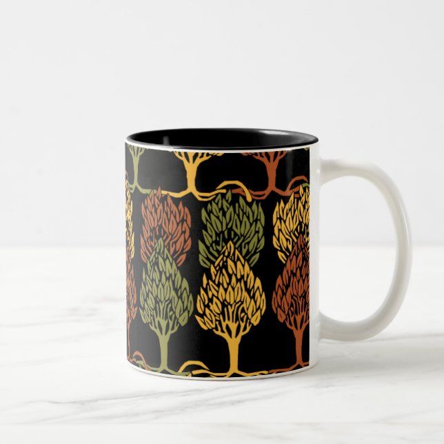 Fall Colour Trees Two-Tone Coffee Mug (Right)