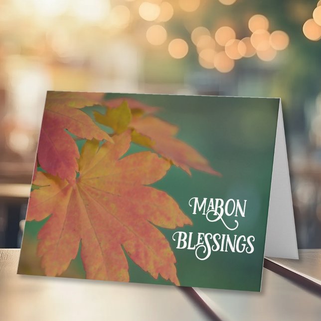 Fall Coloured Leaves Autumn Equinox Mabon Blessing Card (Creator Uploaded)