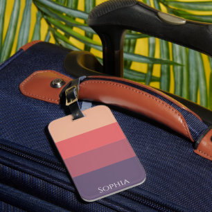 Fall Coloured Stripes- Luggage Tag
