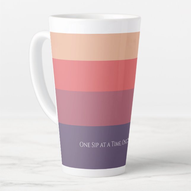 Fall Coloured Stripes-Motivational-Mug Latte Mug (Left Angle)