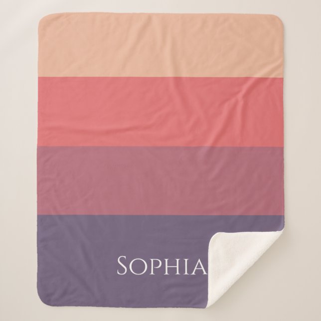 Fall Coloured Stripes- Sherpa Blanket (Front)