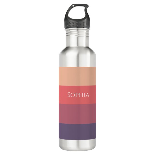 Fall Coloured Stripes-Sip in Style This Autumn- 710 Ml Water Bottle (Front)