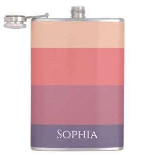Fall Coloured Stripes-Sip in Style This Autumn- Hip Flask