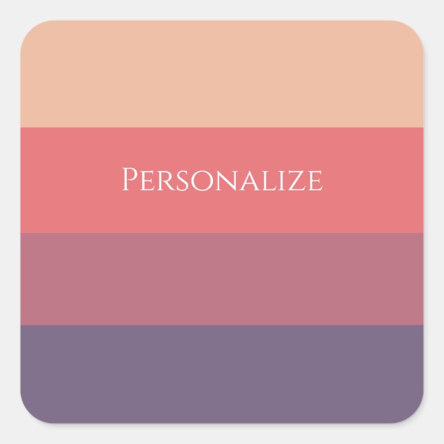 Fall Coloured Stripes- Square Sticker (Front)