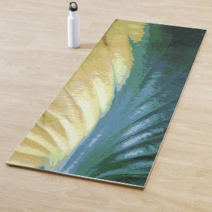 Fall Colourful Leaf Photo, Green Yellow Brown Colo Yoga Mat